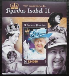 Poštovní známka Svatý Tomáš 2016 Královna Alžbìta II. Mi# Block 1158 Kat 12€
