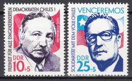 Poštovní známky DDR 1973 Solidarita s Chile Mi# 1890-91