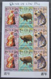 Poštovní známky Grenada 1995 Èínský nový rok, rok prasete Mi# 2890-92 Kat 9€
