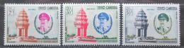 Poštovní známky Kambodža 1961 Památník nezávislosti, letecké Mi# 127-29 Kat 8.40€