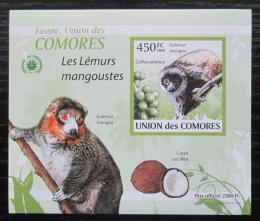 Poštovní známka Komory 2009 Lemur DELUXE neperf. Mi# 2461 B Block