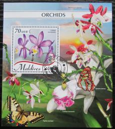Poštovní známka Maledivy 2018 Orchideje Mi# Block 1236 Kat 9€
