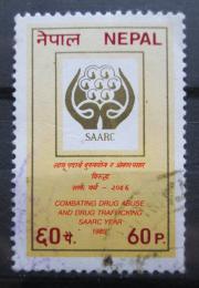 Poštovní známka Nepál 1989 Boj proti drogám Mi# 497