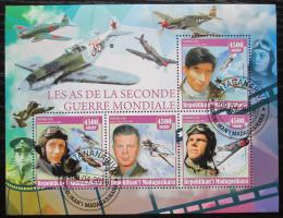 Poštovní známky Madagaskar 2016 Piloti a váleèná letadla Mi# N/N