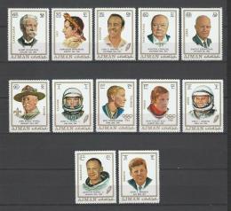 Poštovní známky Adžmán 1971 Osobnosti a jejich znamení Mi# 781-92 Kat 12.50€