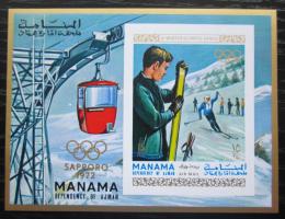 Poštovní známka Manáma 1970 ZOH Sapporo neperf. Mi# Block 90 B Kat 20€