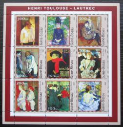 Poštovní známky Guinea-Bissau 2001 Umìní, Toulouse-Lautrec Mi# 1669-77 Kat 11€ 