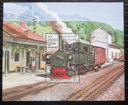 Poštovní známka Afghanistán 2001 Parní lokomotiva Mi# Block 121