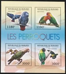 Poštovní známky Burundi 2012 Papoušci Mi# 2813-16 Bogen Kat 10€