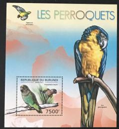 Poštovní známka Burundi 2012 Papoušci Mi# Block 287 Kat 9€