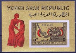 Poštovní známka Jemen 1968 Èervený pùlmìsíc, vzácné Mi# Block 69 Kat 15€