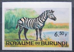 Poštovní známka Burundi 1964 Zebra stepní neperf. Mi# 95 B