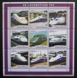 Poštovní známky Guinea-Bissau 2001 Lokomotivy TGV Mi# 1854-62 Kat 13€