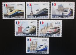 Poštovní známky Komory 2008 Francouzské moderní lokomotivy Mi# 1875-80 Kat 11€