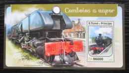 Poštovní známka Svatý Tomáš 2016 Parní lokomotivy Mi# Block 1226 Kat 10€