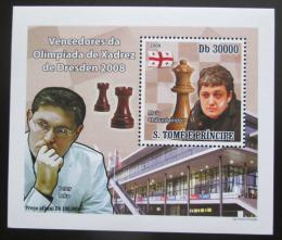 Poštovní známka Svatý Tomáš 2009 Šachová olympiáda v Drážïanech Mi# 4142 Block