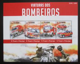 Poštovní známky Svatý Tomáš 2015 Hasièská auta Mi# 6288-91 Kat 12€