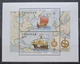Poštovní známky Faerské ostrovy 1992 Evropa CEPT Mi# Block 5 Kat 8.50€