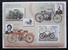 Poštovní známka Komory 2008 Historické motocykly Mi# Block 435 Kat 15€