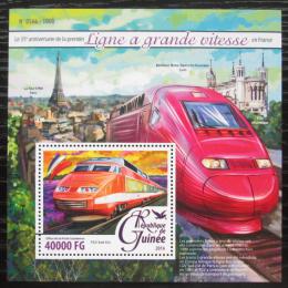 Poštovní známka Guinea 2016 Moderní francouzské lokomotivy Mi# Block 2620 Kat 16€