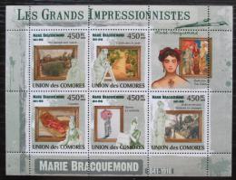 Poštovní známky Komory 2009 Umìní, Marie Bracquemond Mi# 2530-34 Kat 10€