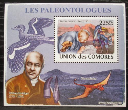 Poštovní známka Komory 2009 Paleontologové a dinosauøi DELUXE Mi# 1962 Block