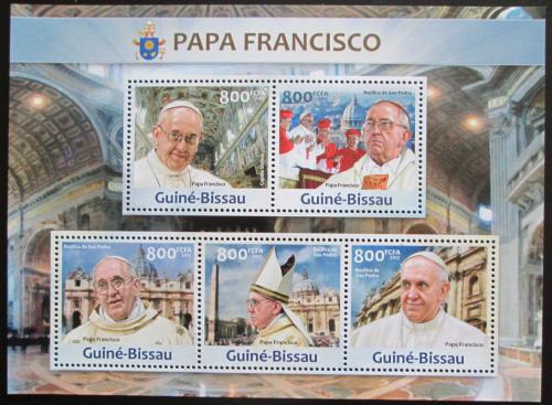 Poštovní známky Guinea-Bissau 2013 Papež František Mi# 6632-36 Kat 16€