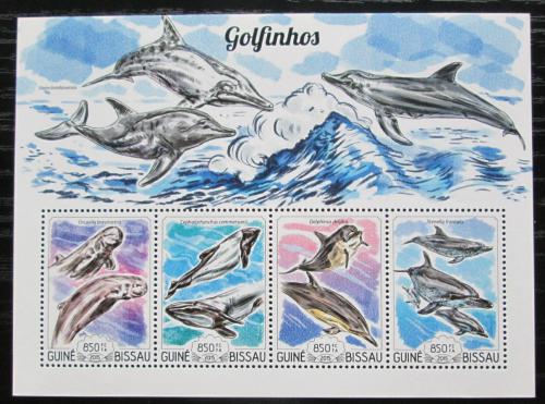 Poštovní známky Guinea-Bissau 2015 Delfíni Mi# 7720-23 Kat 14€