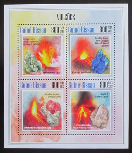 Poštovní známky Guinea-Bissau 2013 Sopky a minerály Mi# 6882-85 Kat 13€