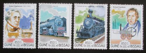 Poštovní známky Guinea-Bissau 2015 Parní lokomotivy Mi# 7725-28 Kat 14€