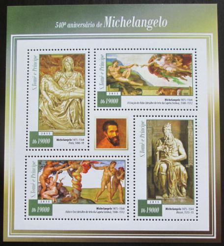 Poštovní známky Svatý Tomáš 2015 Umìní, Michelangelo Mi# 5985-88 Kat 7.50€