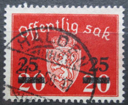 Poštovní známka Norsko 1949 Státní znak, úøední pøetisk Mi# 60
