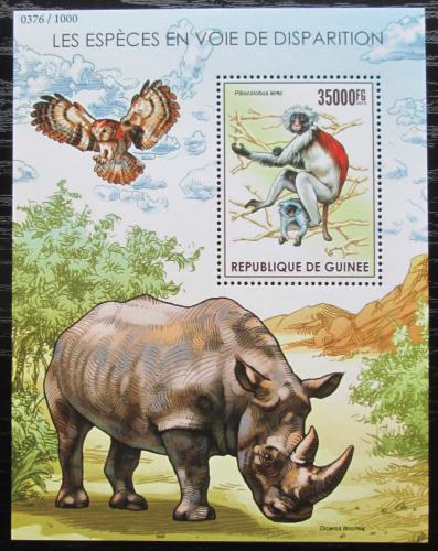 Poštovní známka Guinea 2015 Ohrožená fauna Mi# Block 2554 Kat 14€