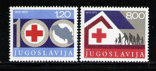 Poštovní známky Jugoslávie 1975 Jugoslávský èervený køíž, 100. výroèí Mi# 1619-20