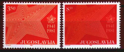 Poštovní známky Jugoslávie 1981 Povstání proti okupaci, 40. výroèí Mi# 1893-94