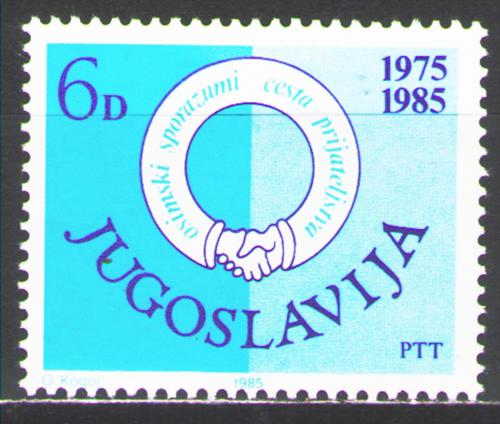 Poštovní známka Jugoslávie 1985 Osimská smlouva Mi# 2103