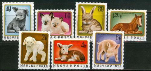 Poštovní známky Maïarsko 1974 Domácí zvíøata Mi# 3007-13