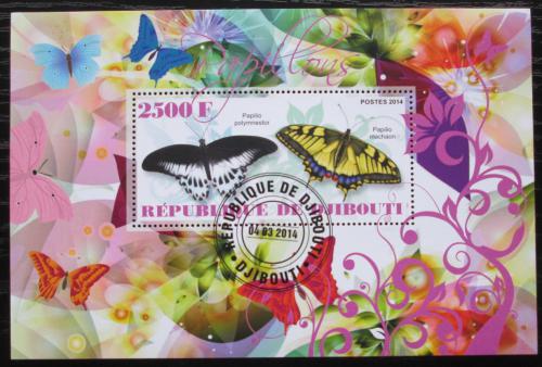 Poštovní známka Džibutsko 2014 Motýli Mi# N/N