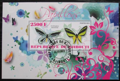 Poštovní známka Džibutsko 2014 Motýli Mi# N/N