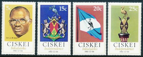 Poštovní známky Ciskei, JAR 1981 Nezávislost Mi# 1-4 
