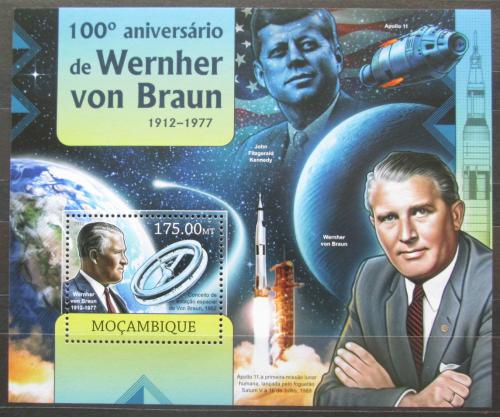Poštovní známka Mosambik 2012 Wernher von Braun Mi# Block 657 Kat 10€ 