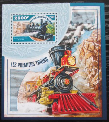 Poštovní známka Niger 2014 Parní lokomotivy Mi# Block 388 Kat 10€