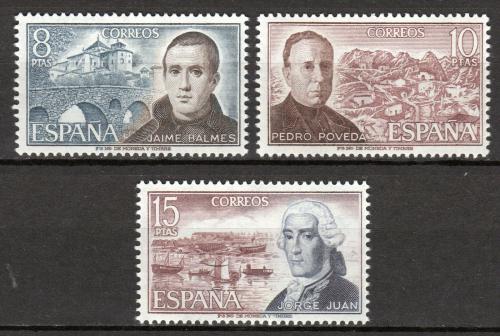 Poštovní známky Španìlsko 1974 Vìdci Mi# 2075-77