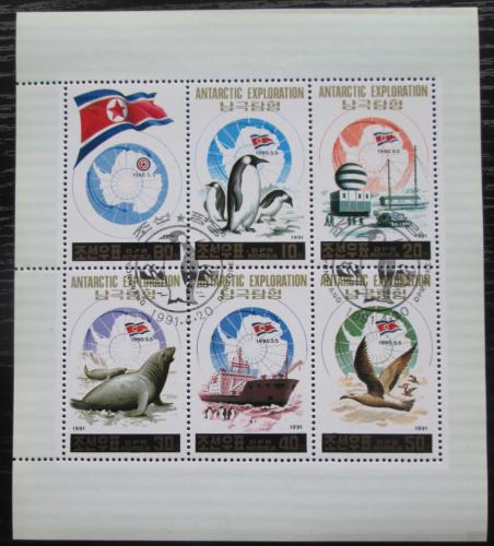 Poštovní známky KLDR 1991 Prùzkum Antarktidy Mi# 3200-04 Bogen