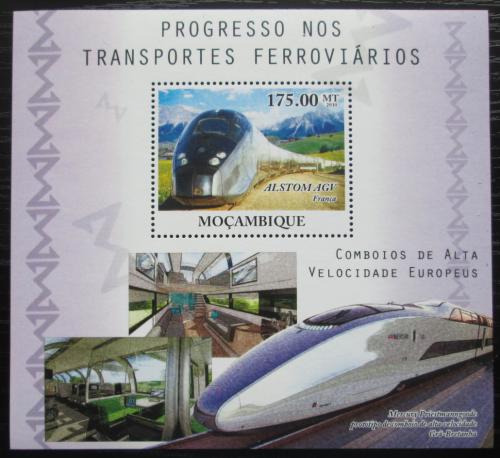 Poštovní známka Mosambik 2010 Moderní lokomotivy Mi# Block 390 Kat 10€