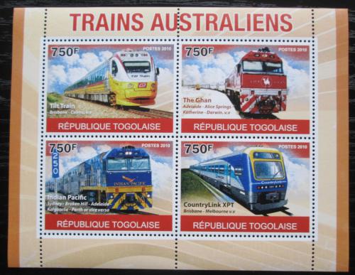 Poštovní známky Togo 2010 Australské lokomotivy Mi# 3776-79 Kat 12€ 