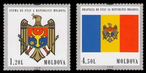 Poštovní známky Moldavsko 2010 Státní symboly Mi# 717-18