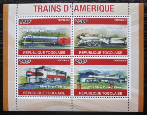 Poštovní známky Togo 2010 Americké lokomotivy Mi# 3768-71 Kat 12€