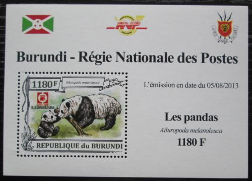 Potovn znmka Burundi 2013 Pandy DELUXE Mi# N/N