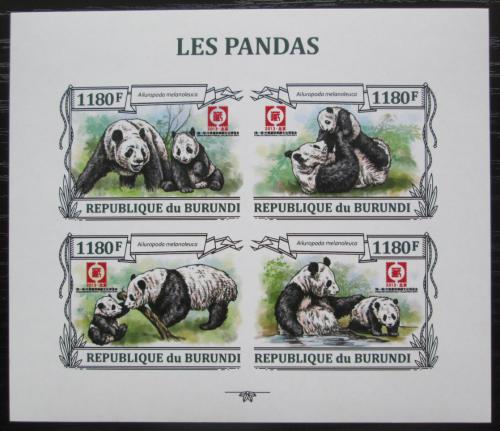 Poštovní známky Burundi 2013 Pandy neperf. Mi# N/N